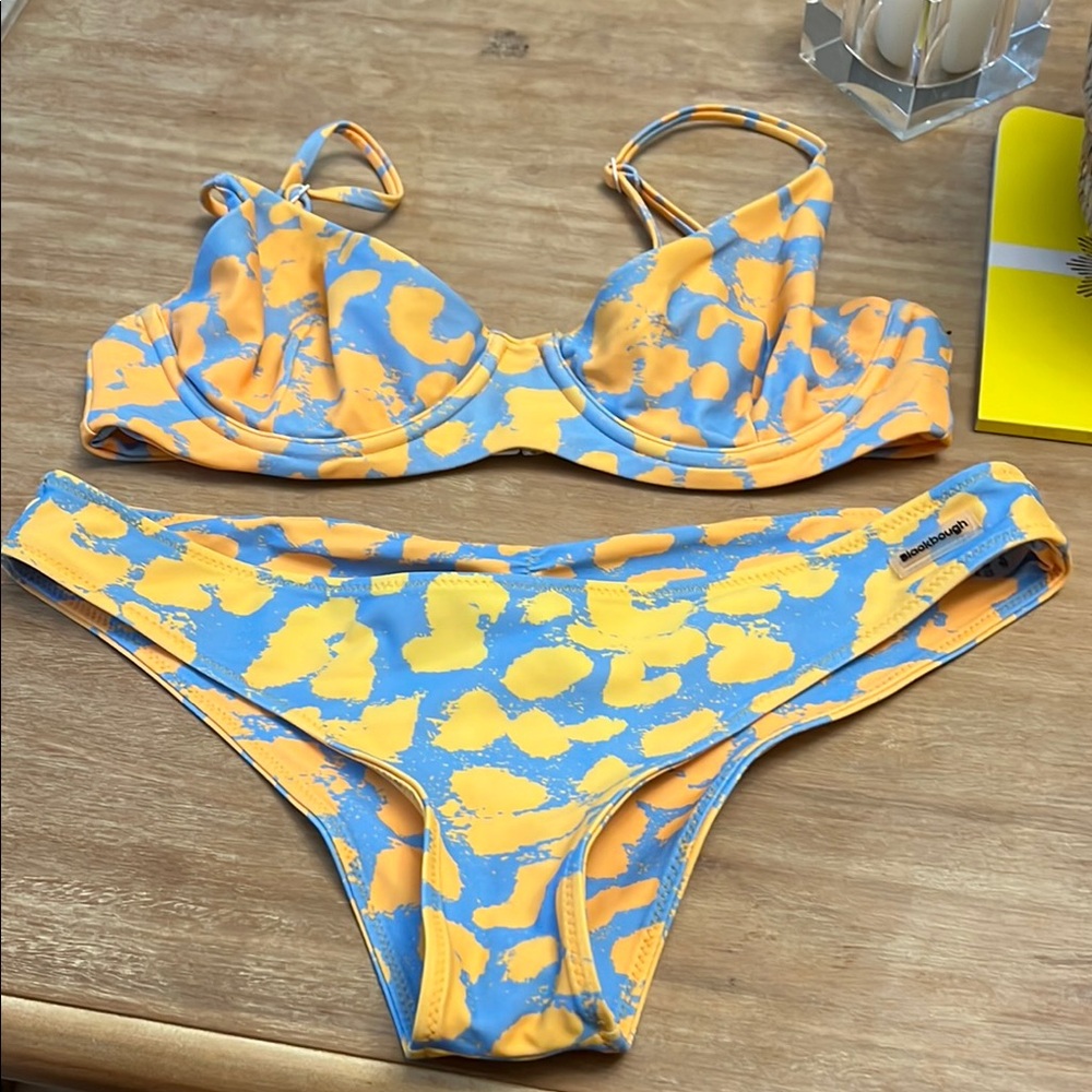Blue and Orange Bikini Set